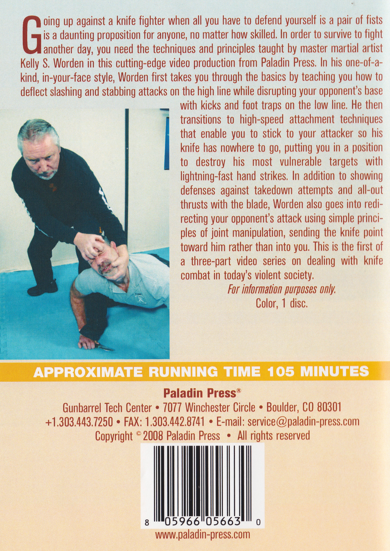 21st Century Knife Combat DVD 1 by Kelly Worden (Preowned)