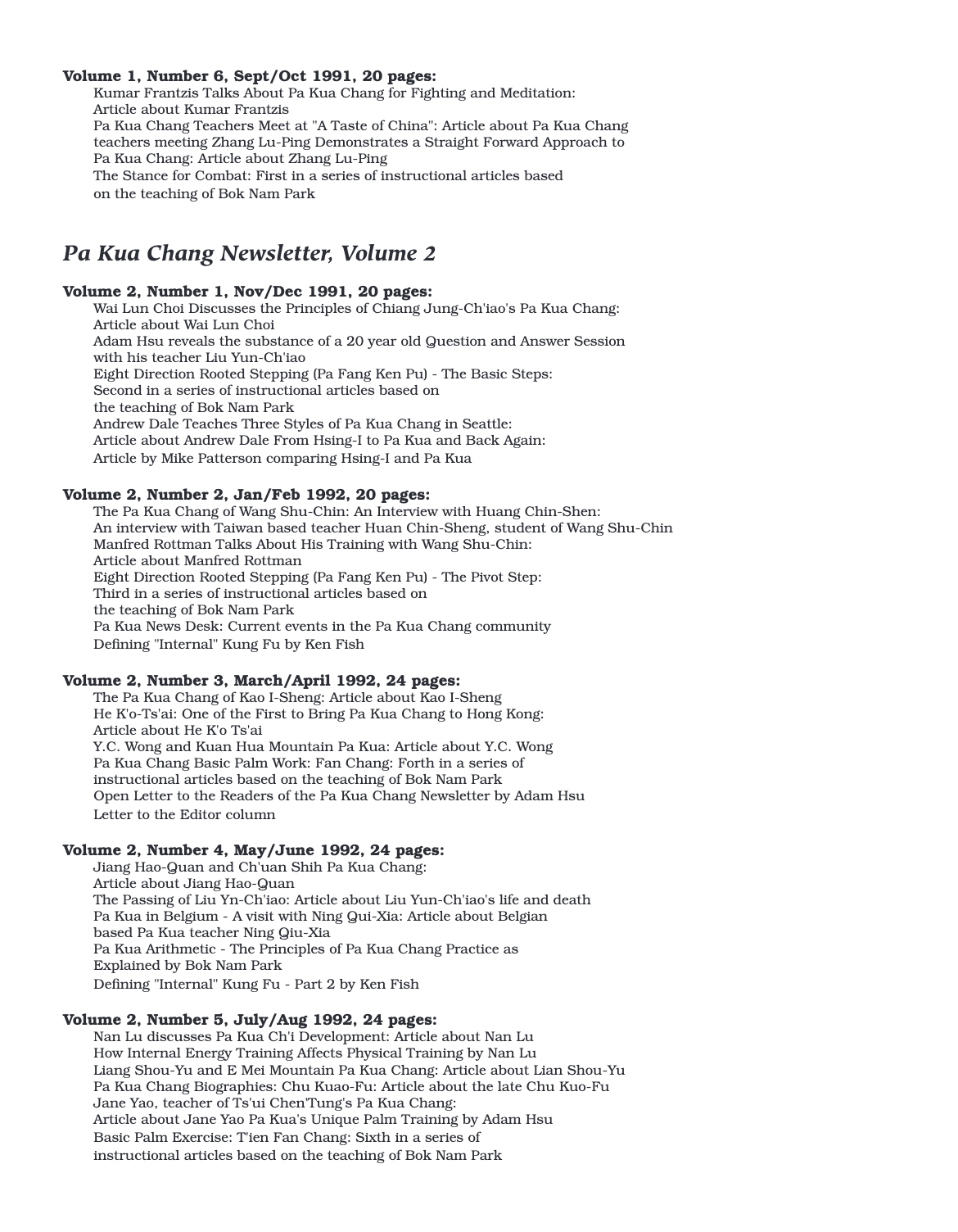 Pa Kua Chang Journal Complete 38 Issues on CD