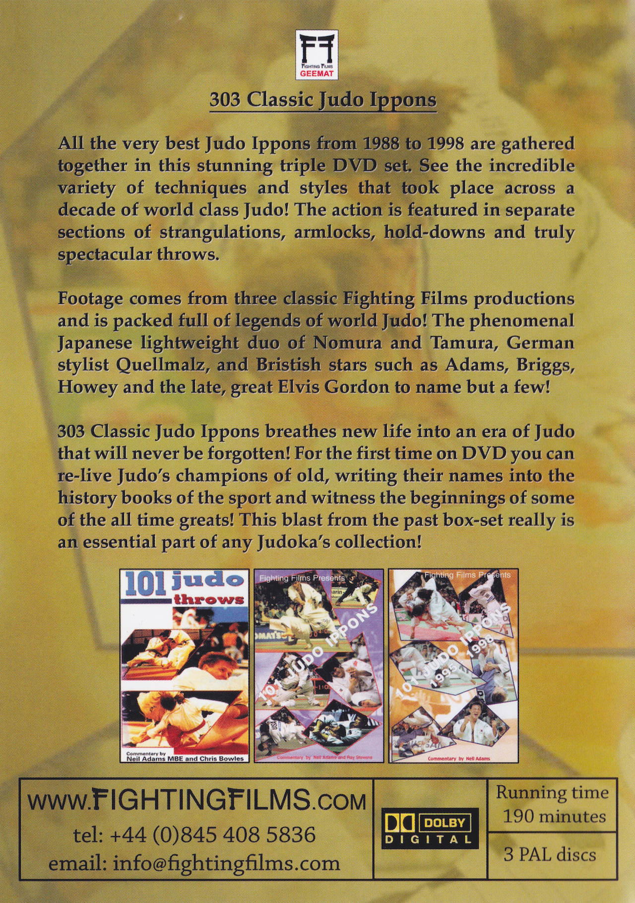 303 Classic Judo Ippons 3 DVD Set (PAL Format)