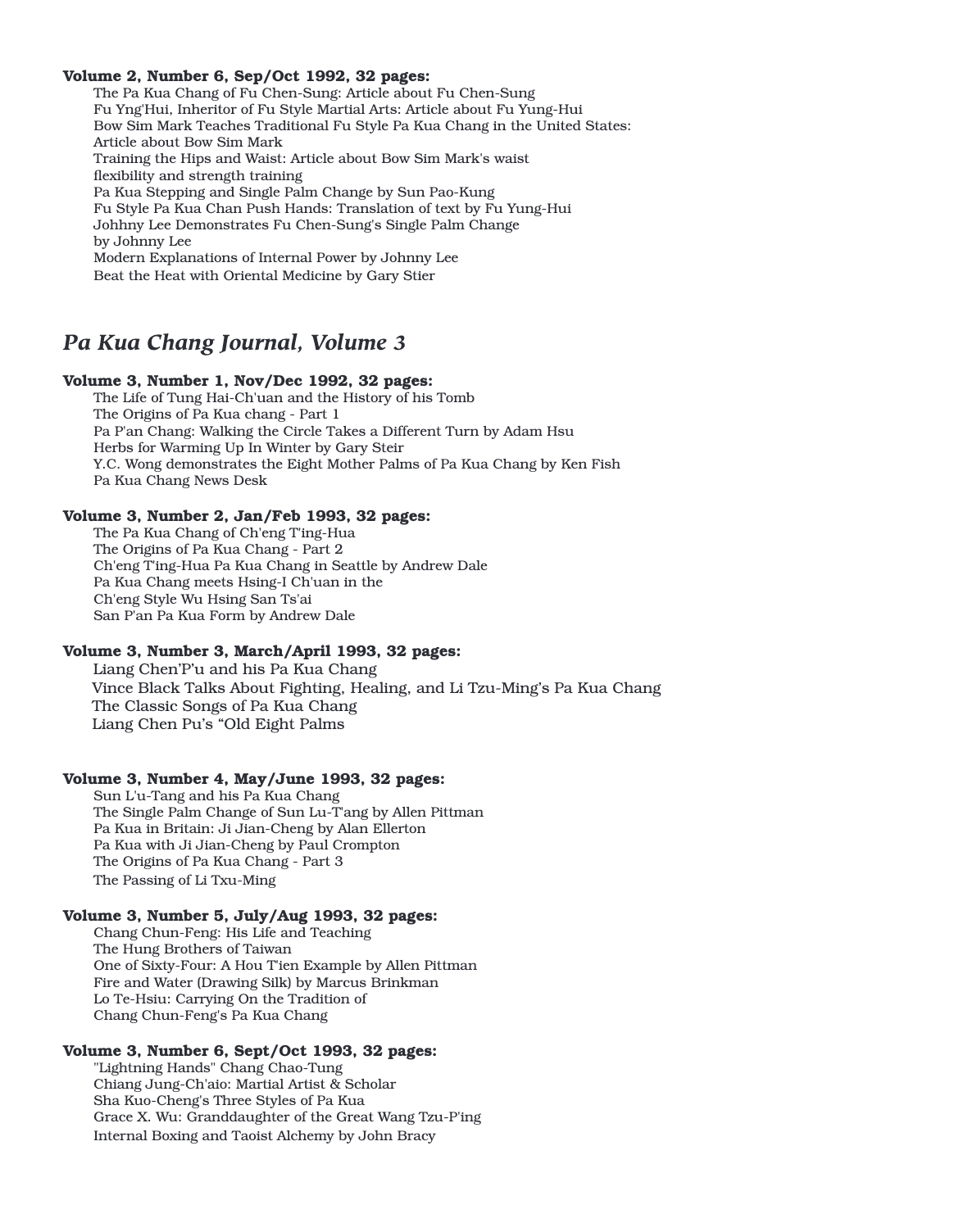 Pa Kua Chang Journal Complete 38 Issues on CD