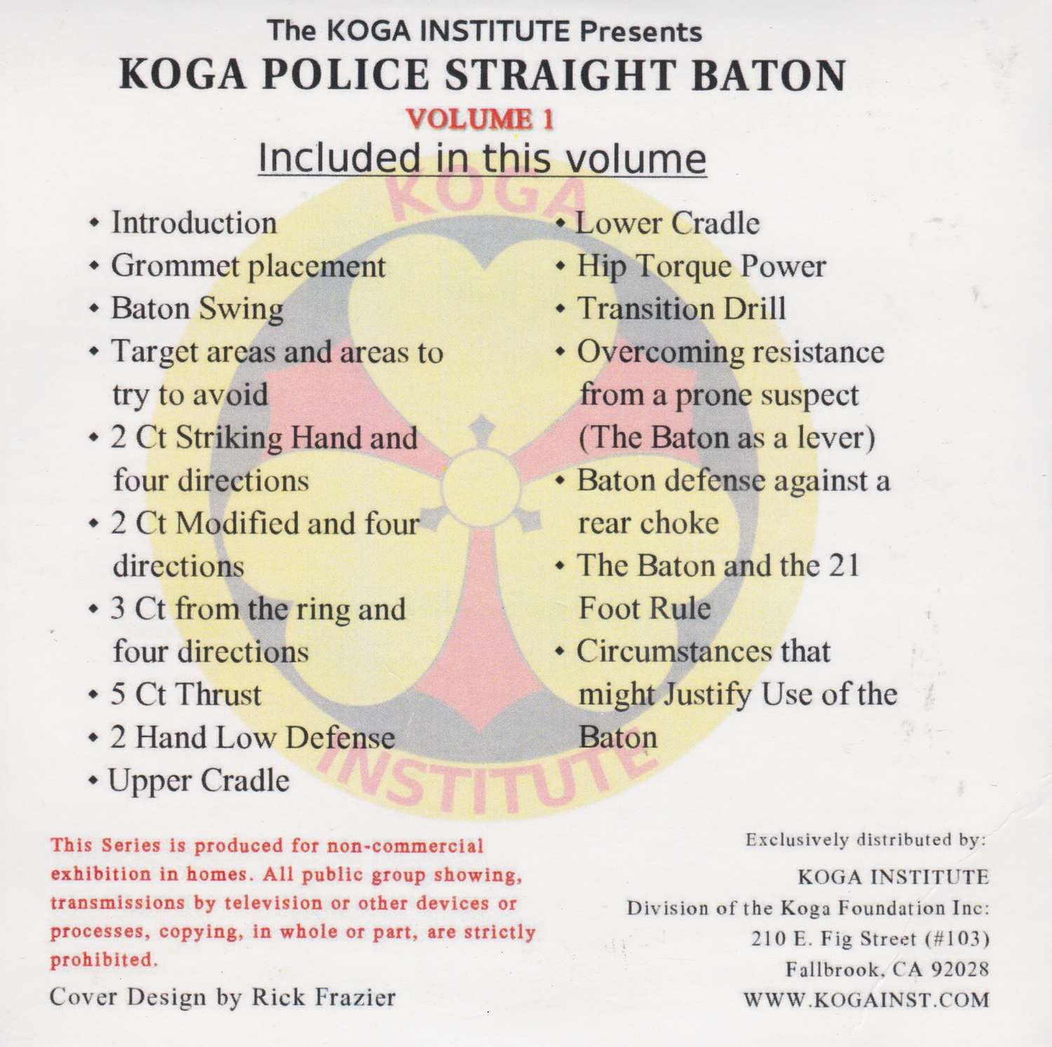 Koga Police Straight Baton DVD by Robert Koga