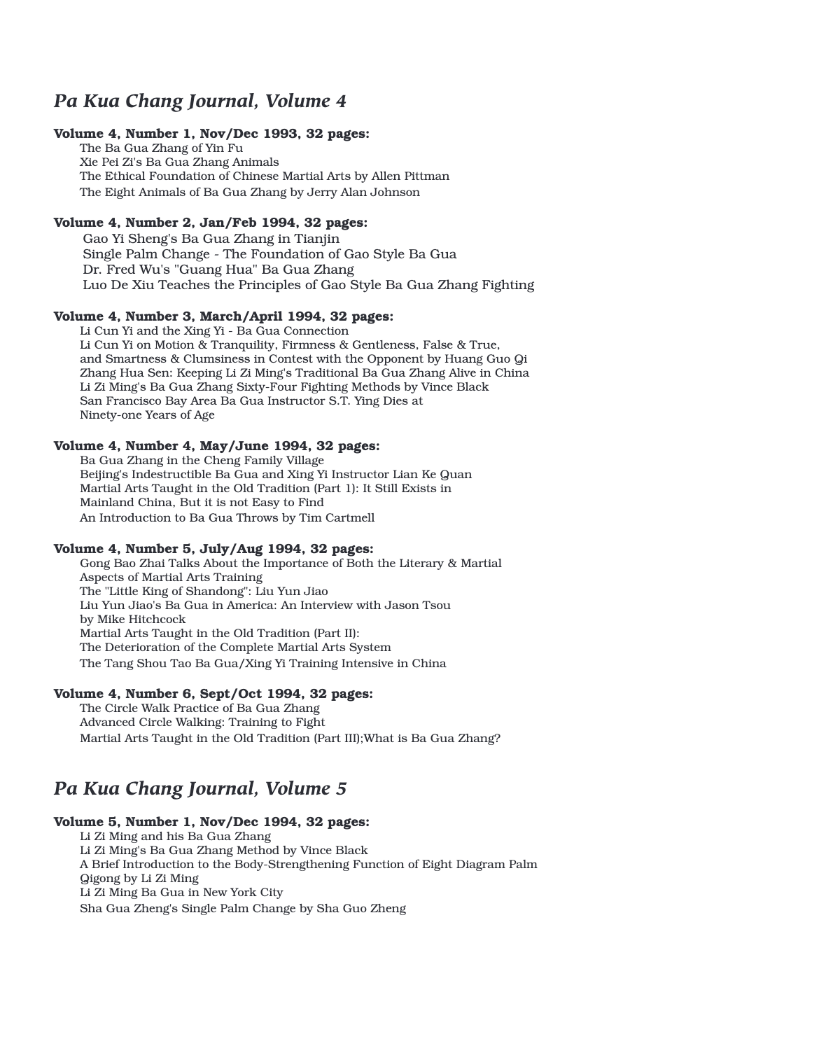 Pa Kua Chang Journal Complete 38 Issues on CD