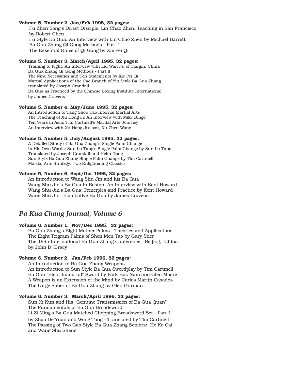 Pa Kua Chang Journal Complete 38 Issues on CD