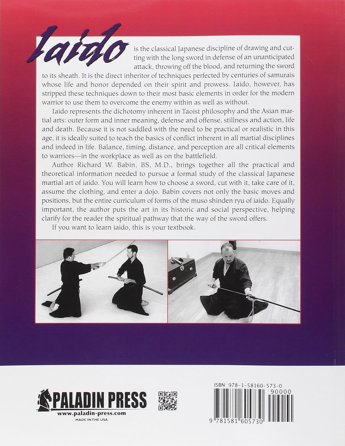 Iaido Sword: Kamimoto-ha Techniques of Muso Shinden Ryu Book by Richard Babin (1st Edition)