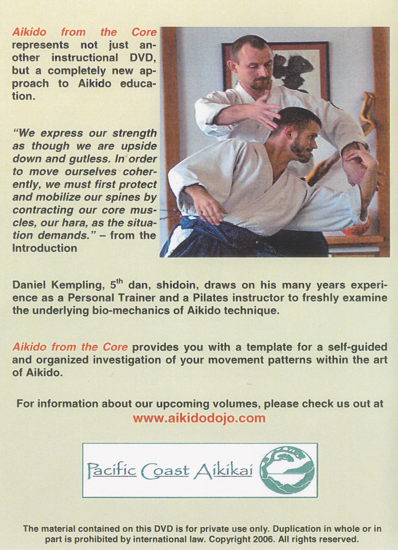 Aikido From the Core: Postural Conditioning for the Modern Martial Artist DVD by Daniel Kempling