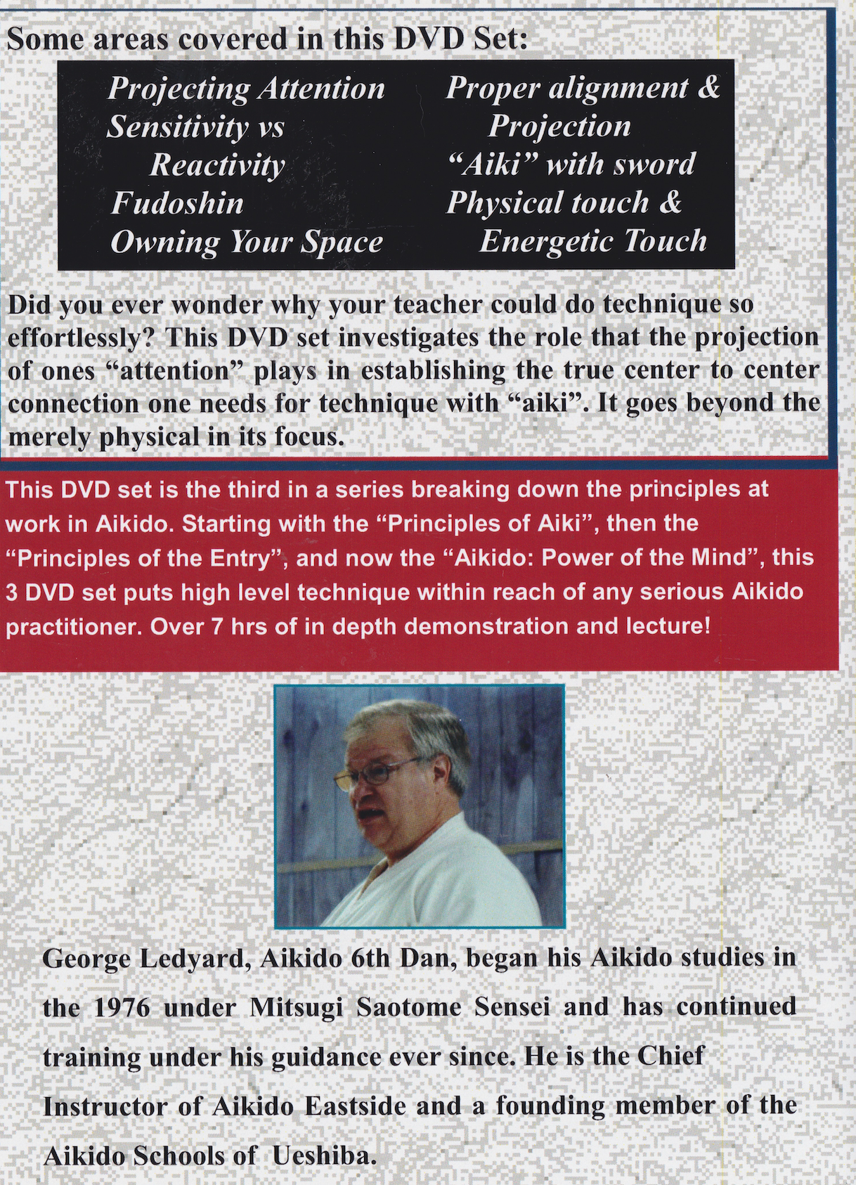 Aikido: The Power of the Mind 3 DVD Set with George Ledyard 3 DVD Set (Preowned)