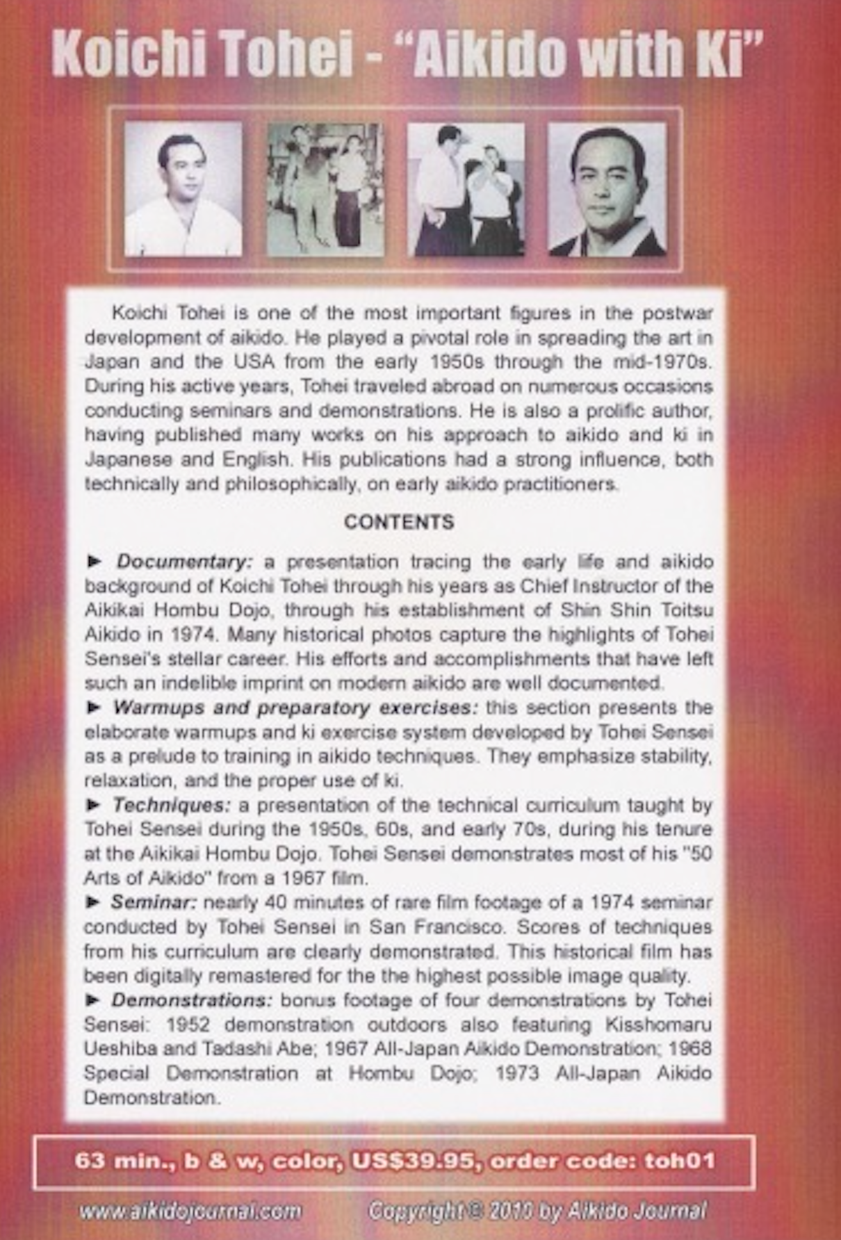 Aikido With Ki DVD by Koichi Tohei (Preowned)