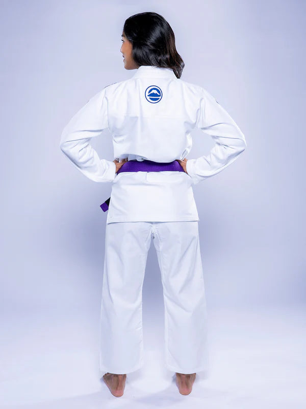 Womens Baseline 2.0 BJJ Gi White & Navy by Fuji Sports