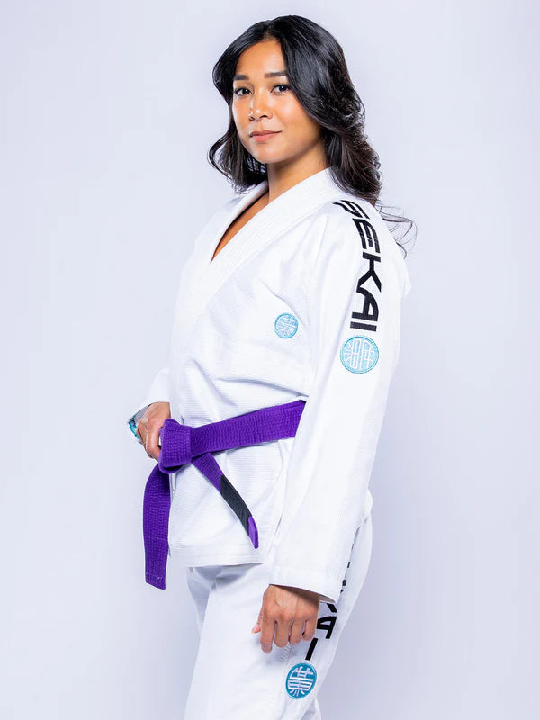 Women's Sekai 3.0 White & Teal BJJ Gi by Fuji