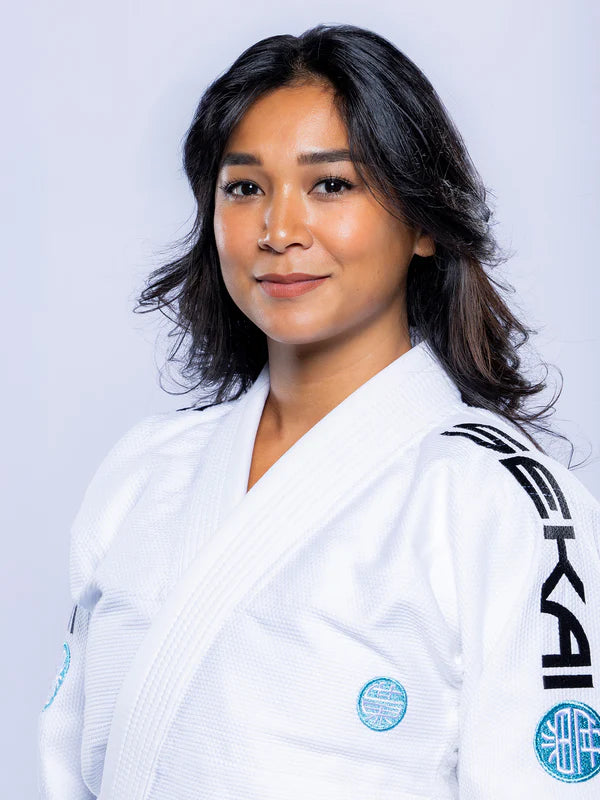 Women's Sekai 3.0 White & Teal BJJ Gi by Fuji