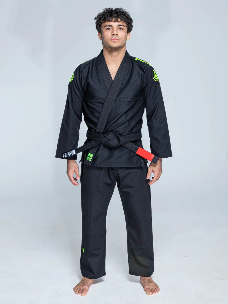 Baseline 2.0 Slim Fit BJJ Gi Black & Green by Fuji Sports