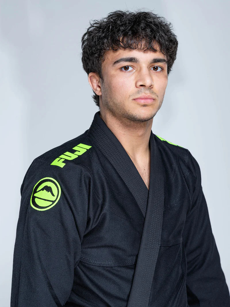 Baseline 2.0 Slim Fit BJJ Gi Black & Green by Fuji Sports