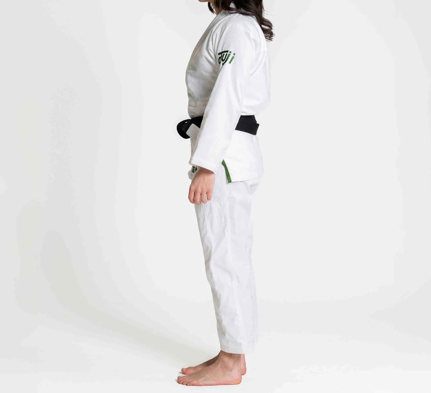 Womens Flow-Tech BJJ Gi White/Green by Fuji