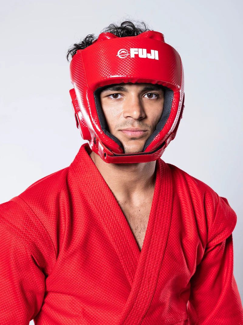 FIAS Sambo Combat Headgear Red by Fuji