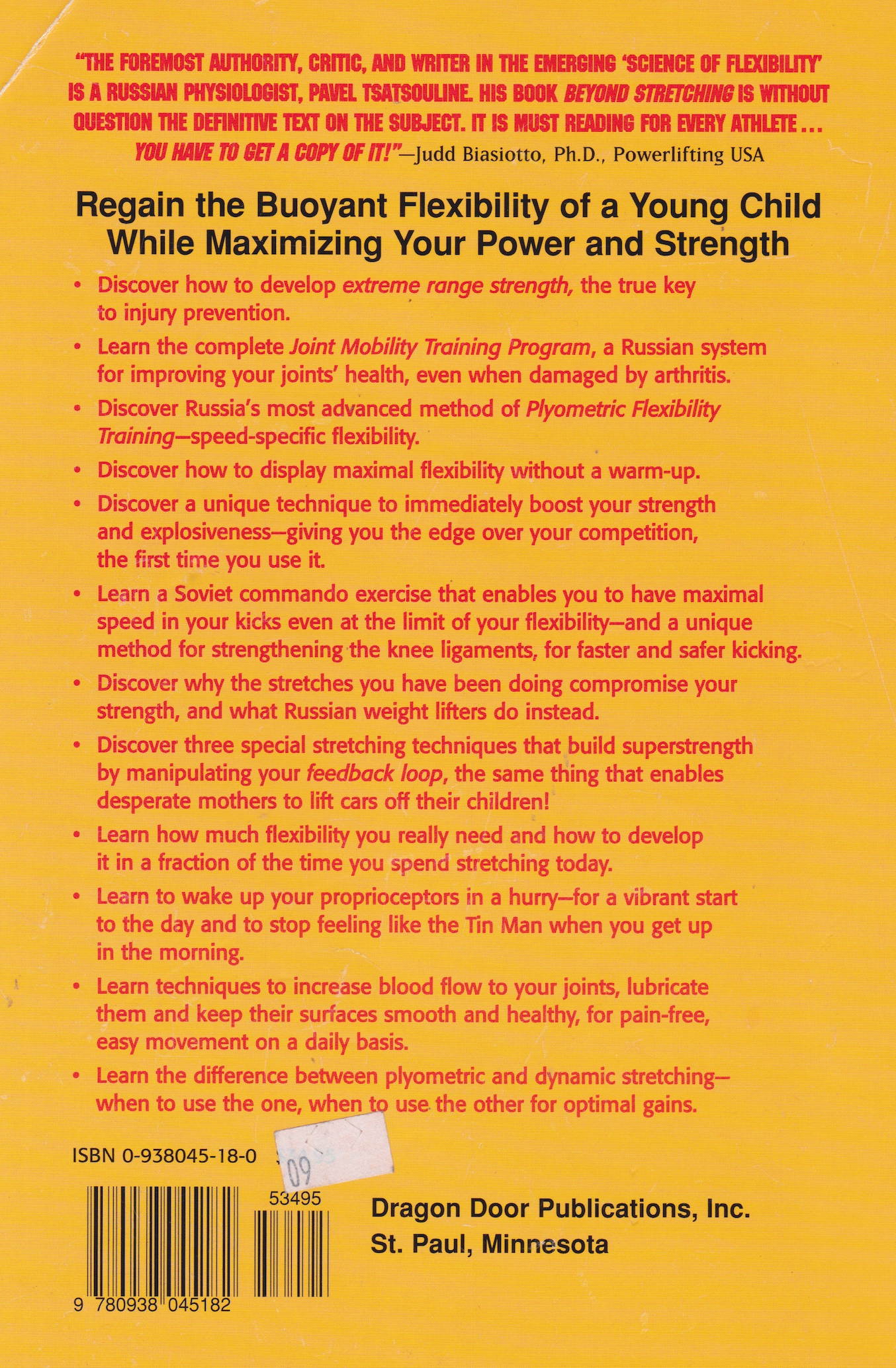 Beyond Stretching: Russian Flexibility Breakthroughs Book by Pavel Tsatsouline (Preowned)