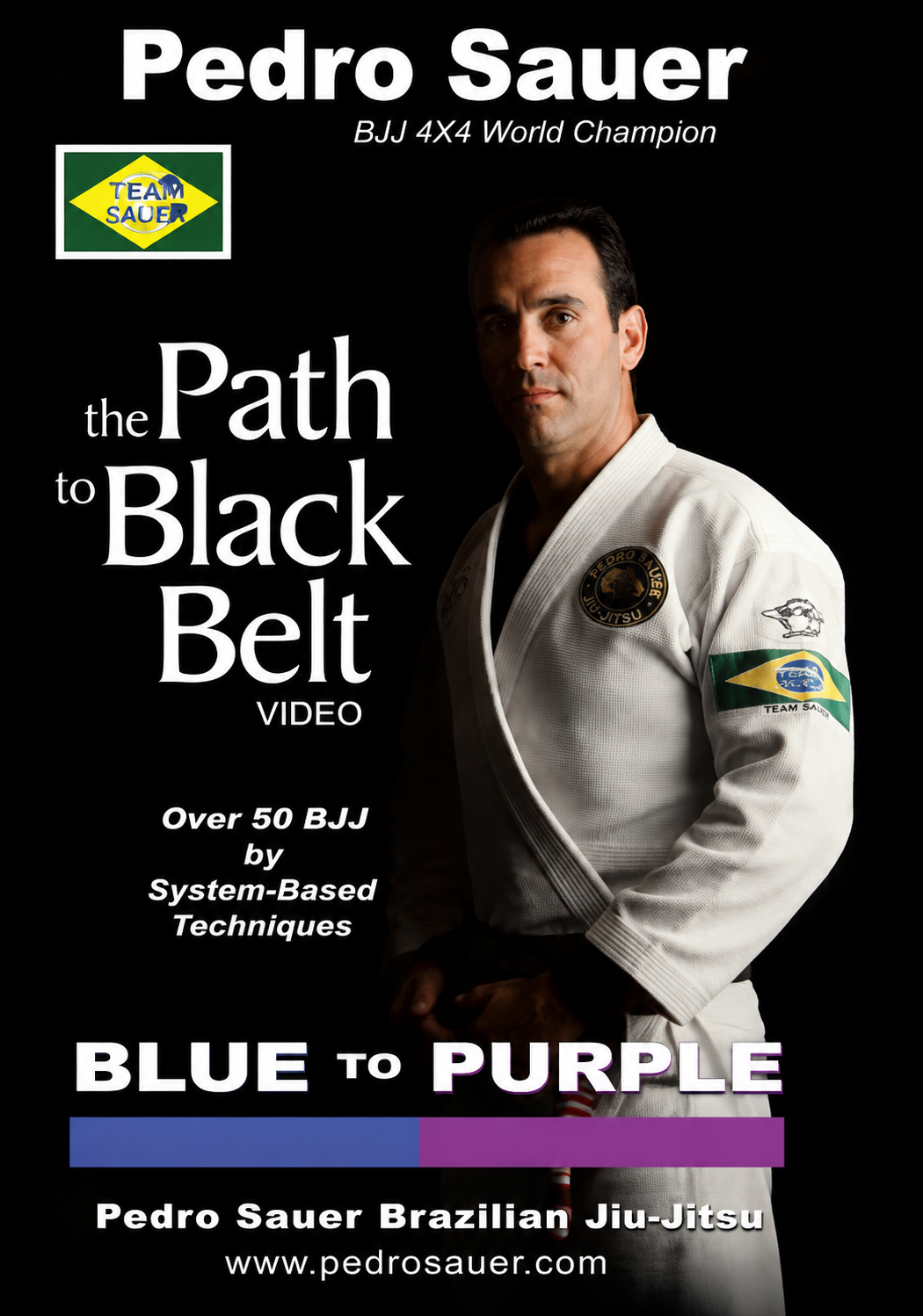 DVD de entrenamiento de BJJ de azul a morado con Pedro Sauer