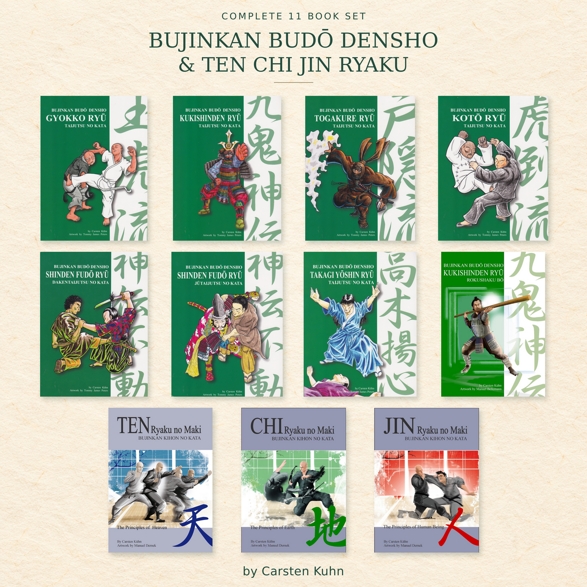 Bujinkan Budo Densho & Ten Chi Jin Ryaku Complete 11 Book Set by Carsten Kuhn