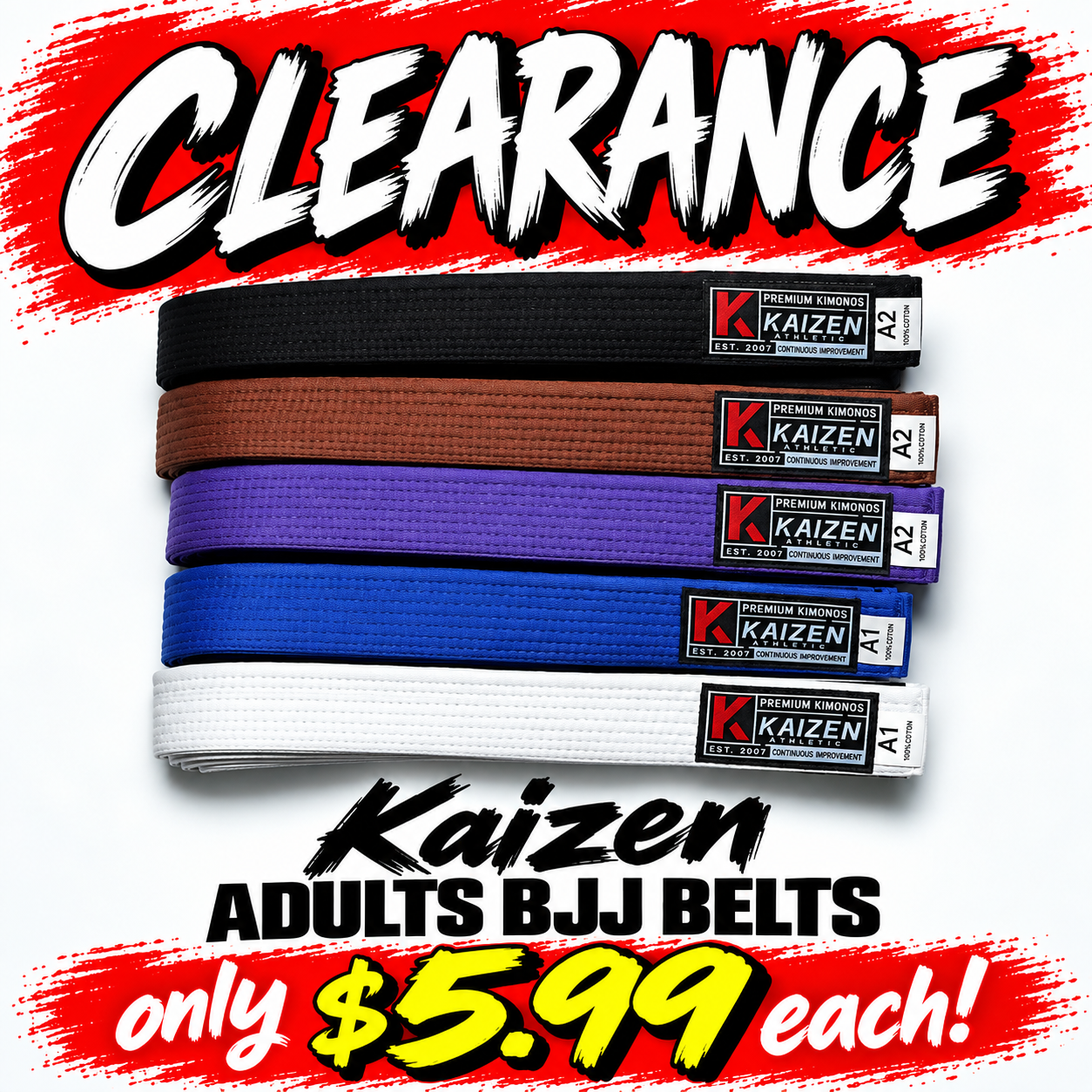Kaizen Athletic の BJJ ベルト