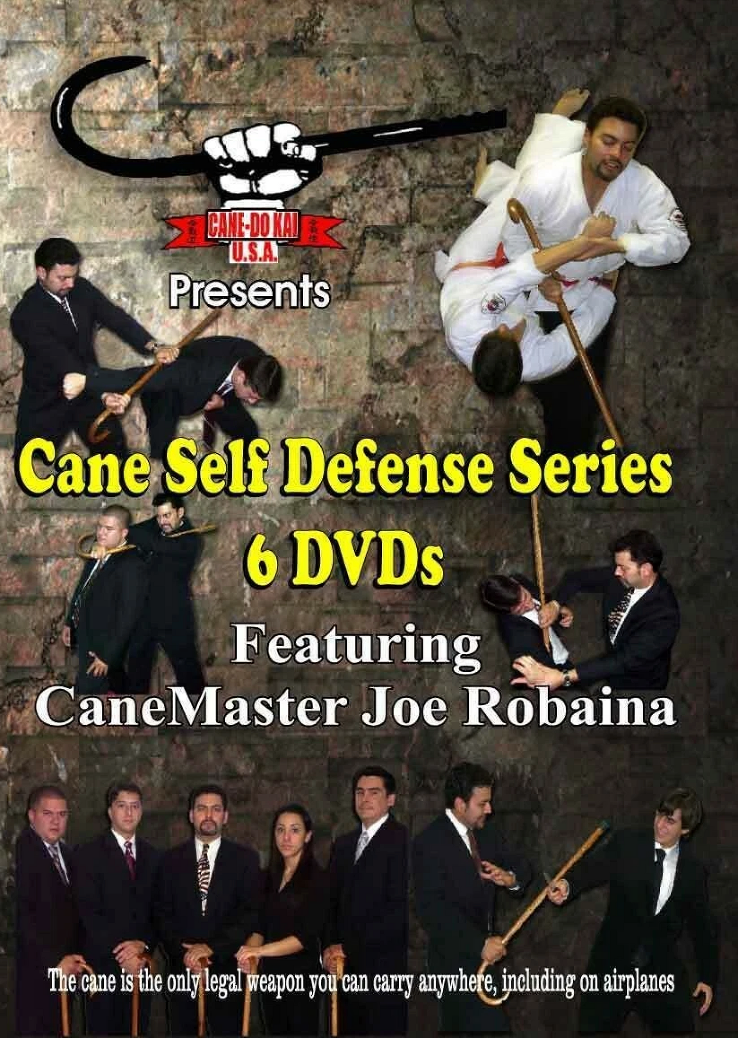 Cane Self Defense Series 6 DVD Set by Joe Robaina