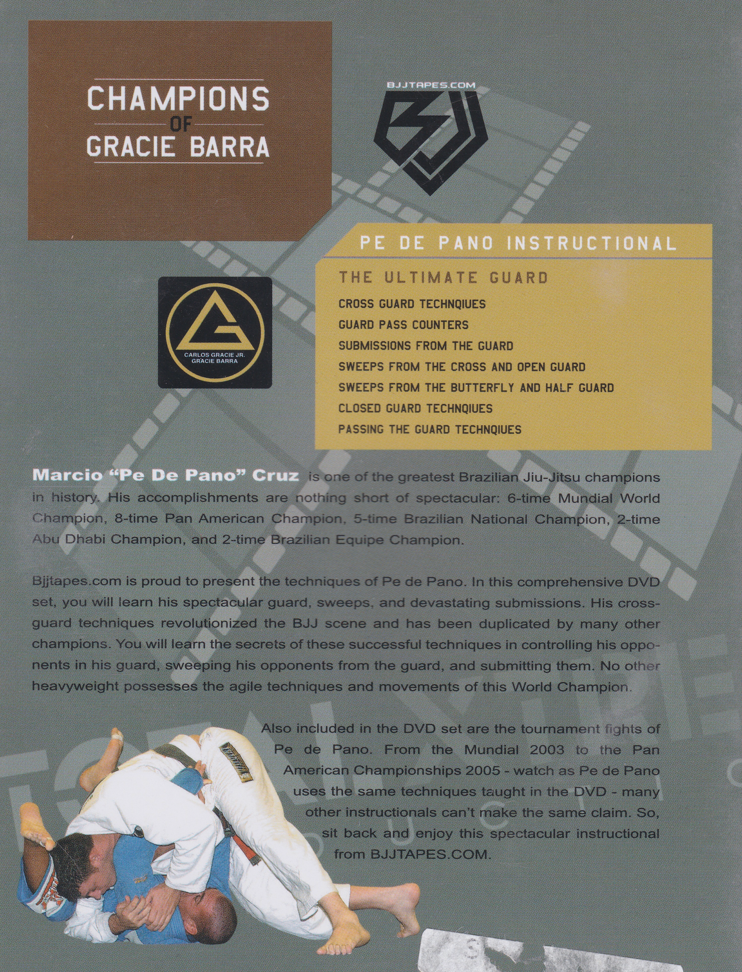 Champions of Gracie Barra: Marcio Pe De Pano Cruz 2 DVD Set (Preowned)