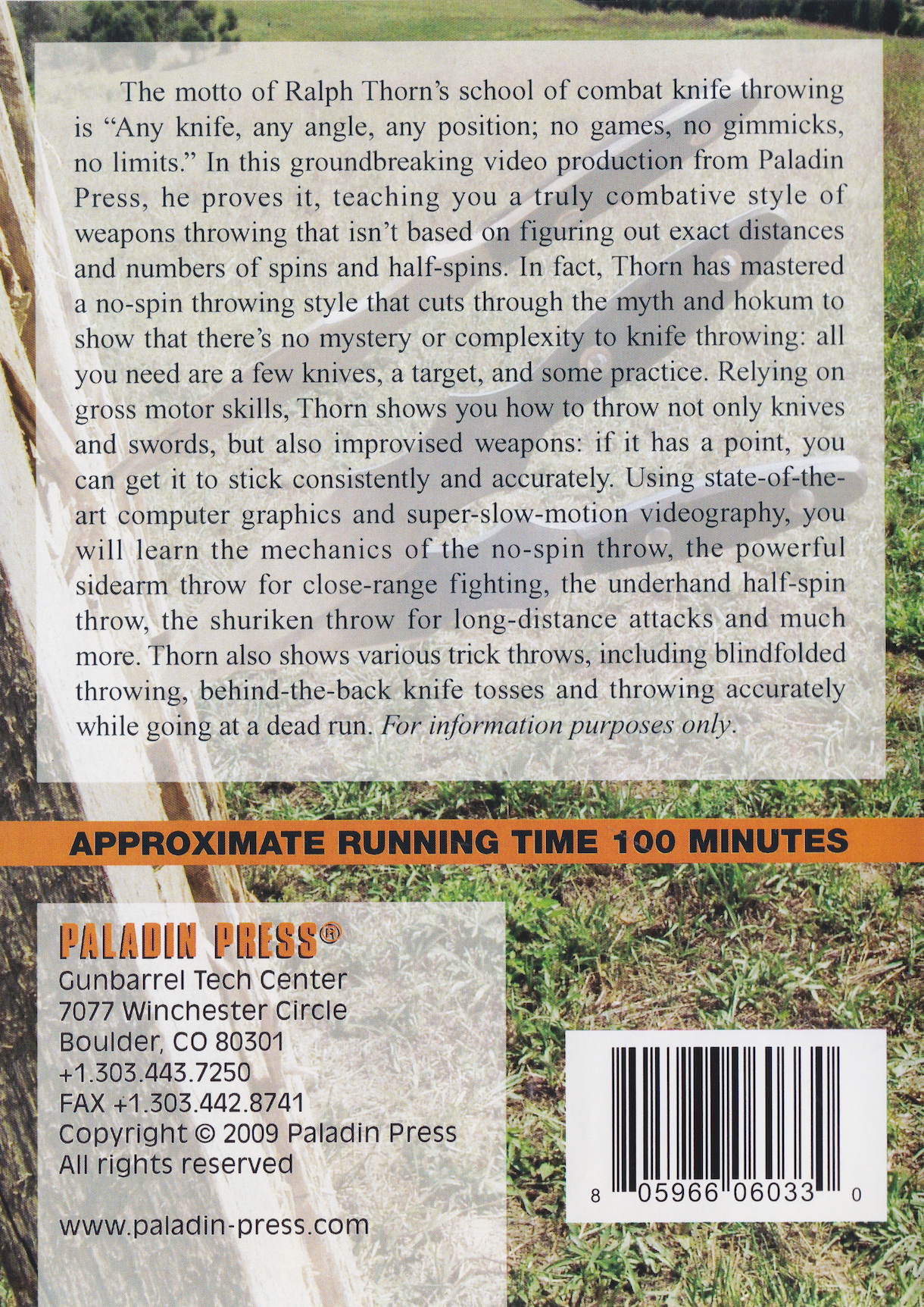 Combat Knife Throwing DVD by Ralph Thorn