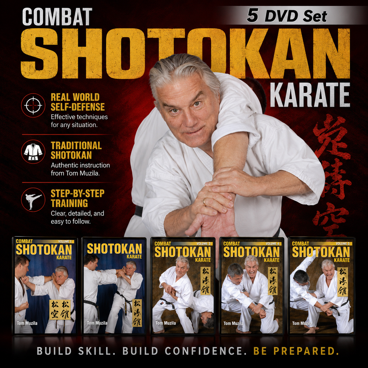 Combat Shotokan 5 DVD Set by Tom Muzila
