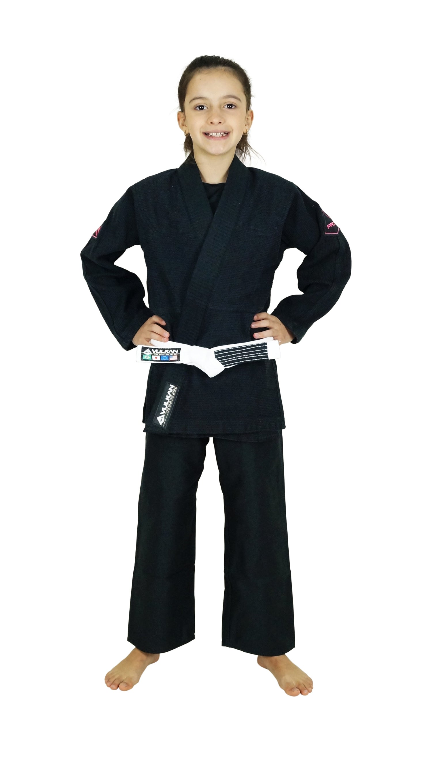 GIRLS PRO EVOLUTION KIDS Jiu-Jitsu Gi (Black) by Vulkan