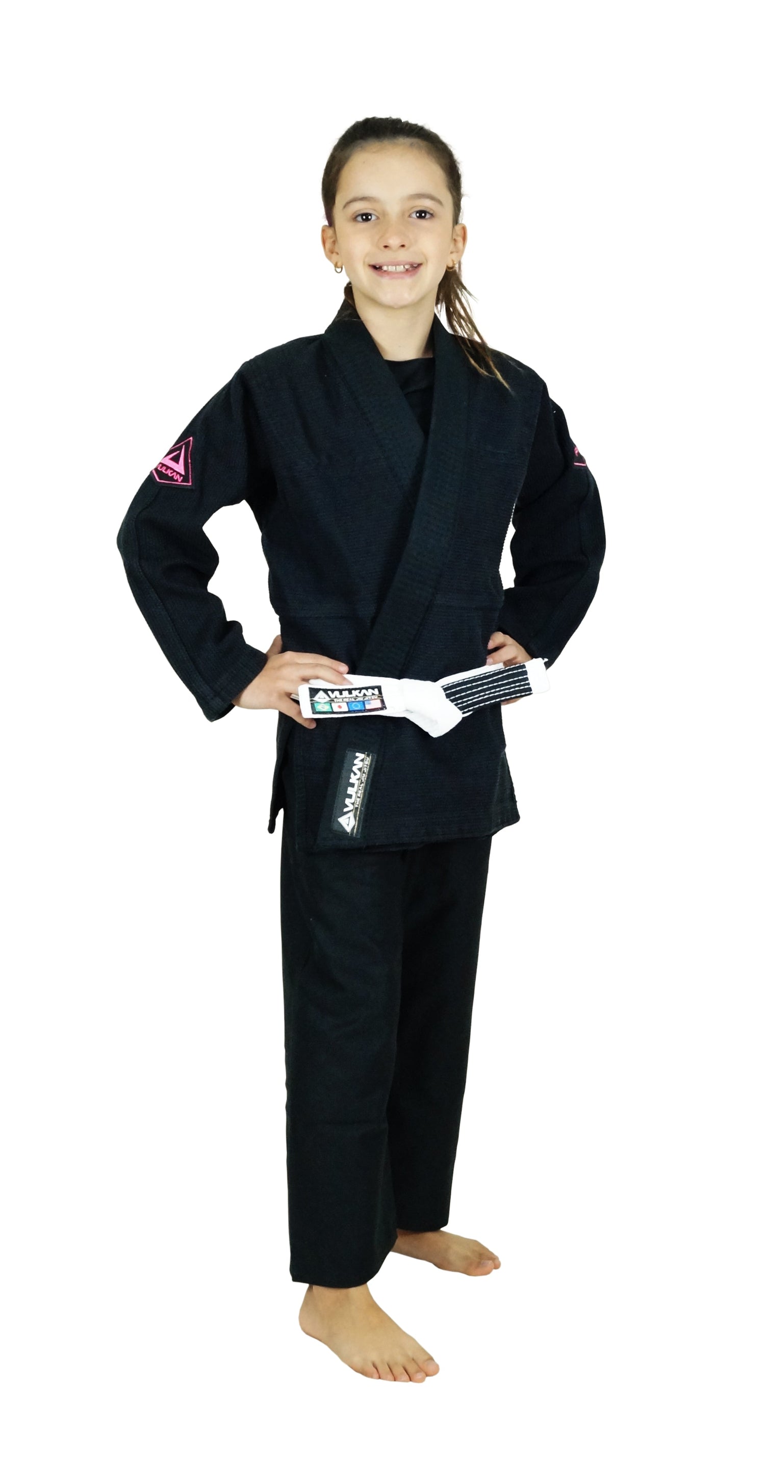 GIRLS PRO EVOLUTION KIDS Jiu-Jitsu Gi (Black) by Vulkan