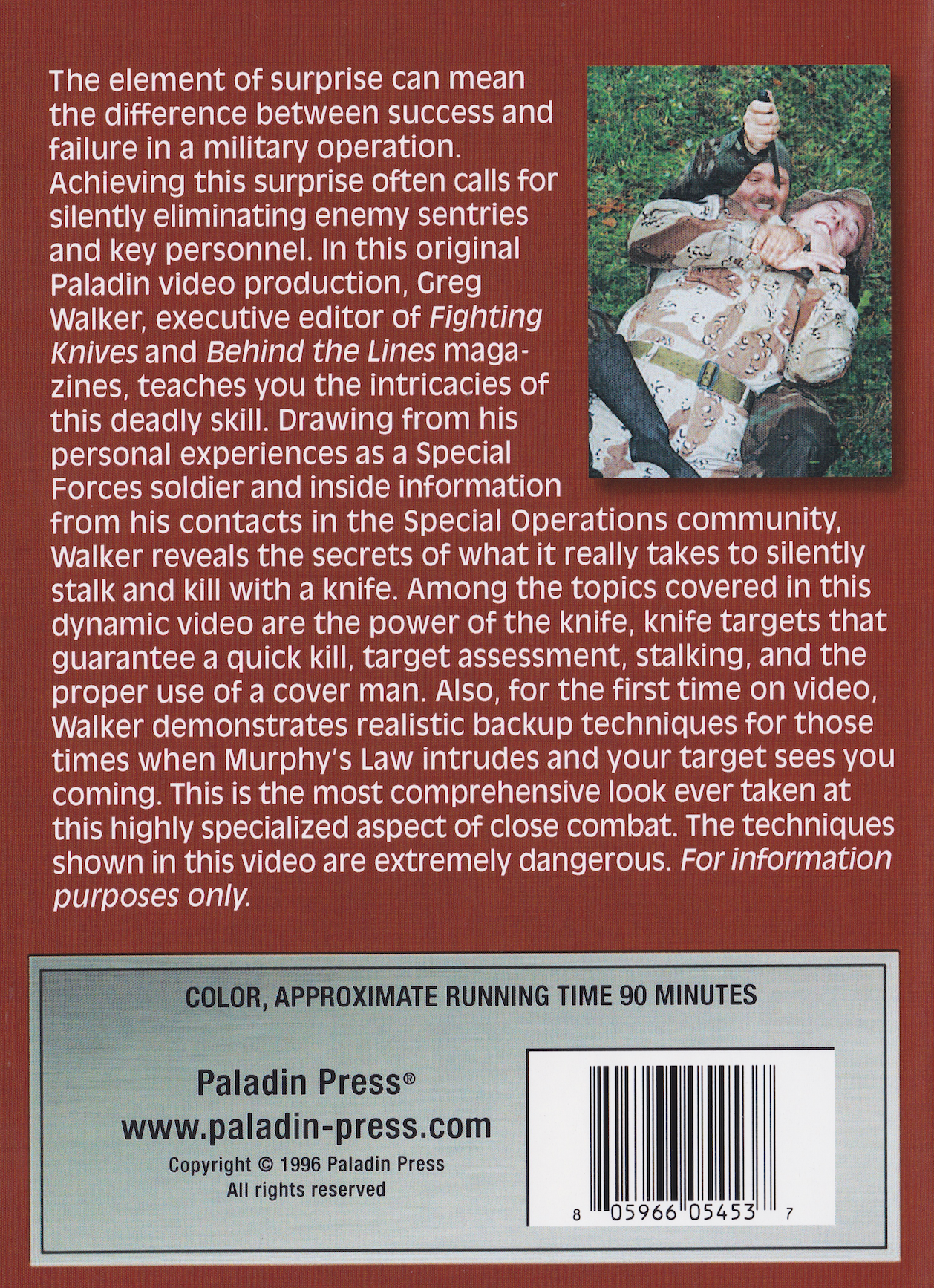 Death from the Shadows: Techniques of Sentry Stalking & Silent Elimination DVD by Greg Walker