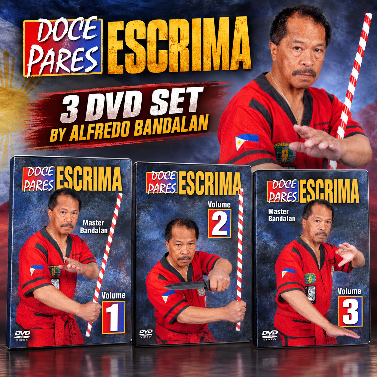 Doce Pares Escrima 3 DVD Set by Alfredo Bandalan