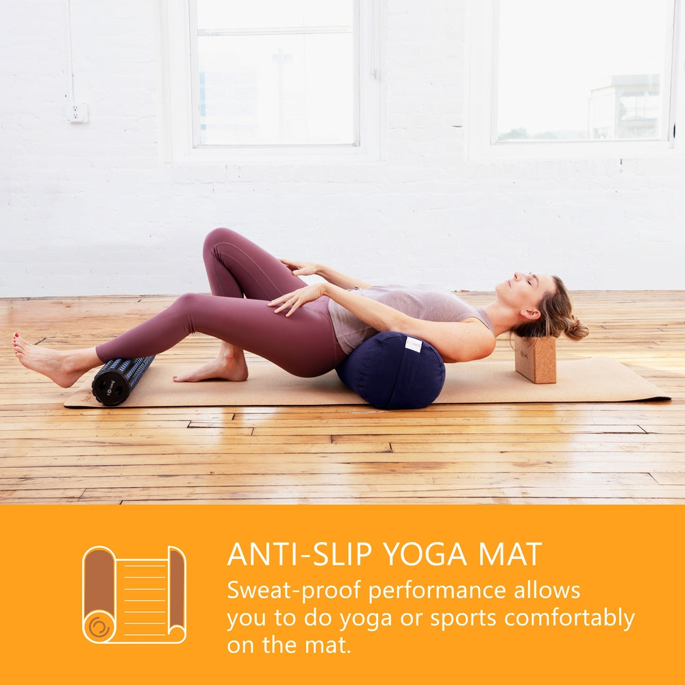 Cork Yoga Mat — Non-Slip Natural Cork & TPE, 5mm Thick