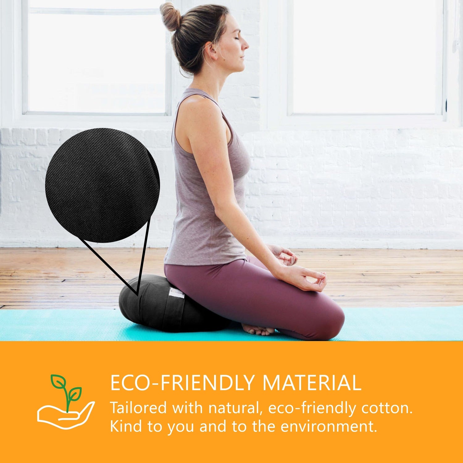 Bolster Pillow Zafu Yoga Meditation Cushion - Round - 15