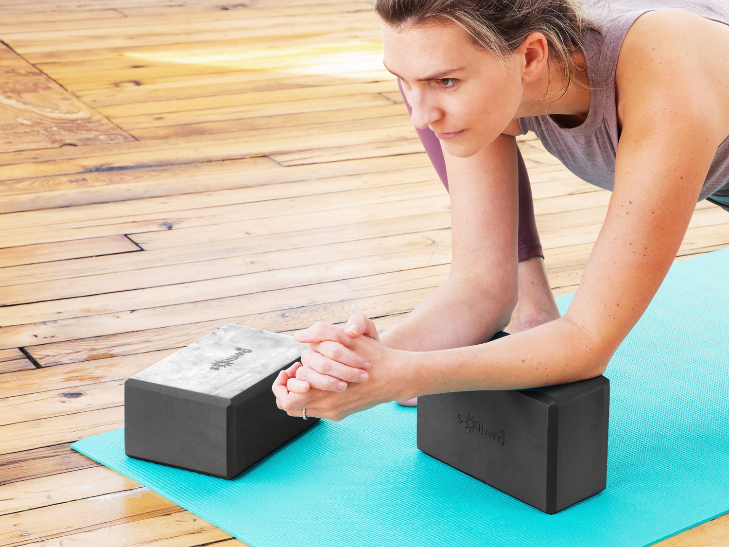 Yoga Blocks (2 Pack) — Latex-Free High-Density Foam Blocks