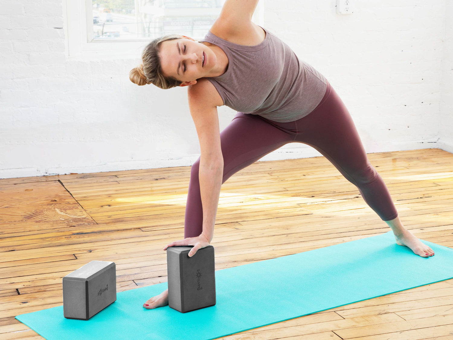 Yoga Blocks (2 Pack) — Latex-Free High-Density Foam Blocks