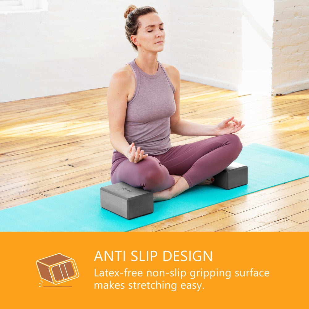 Yoga Blocks (2 Pack) — Latex-Free High-Density Foam Blocks
