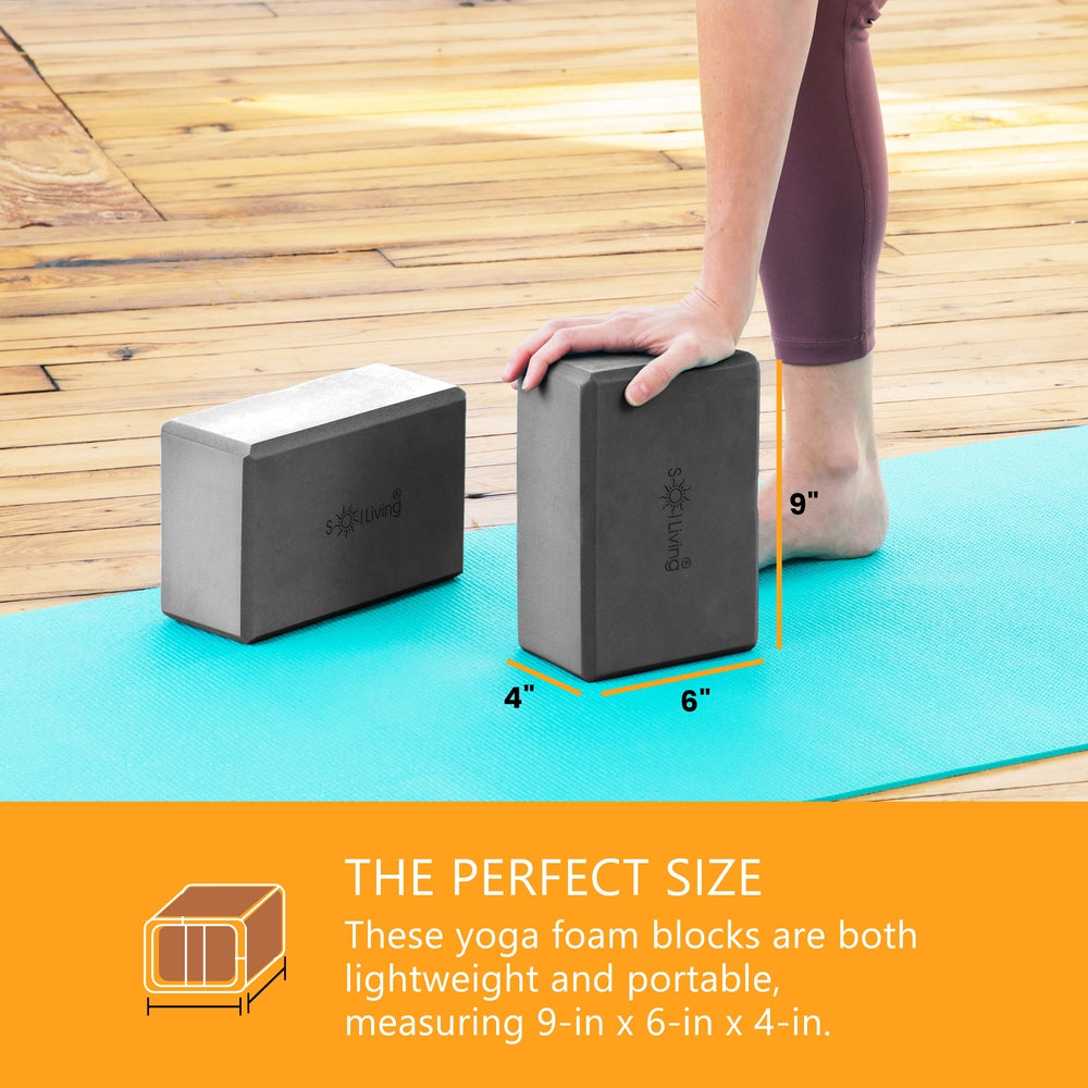 Yoga Blocks (2 Pack) — Latex-Free High-Density Foam Blocks