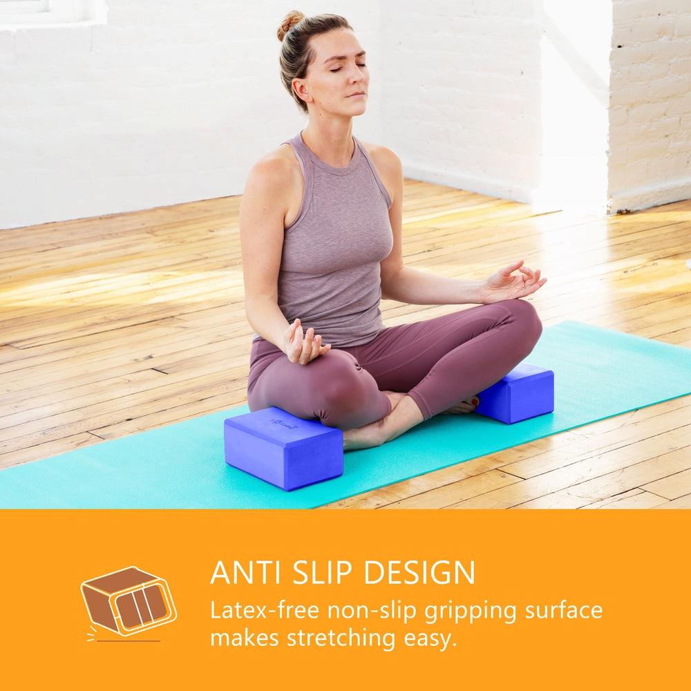 Yoga Blocks (2 Pack) — Latex-Free High-Density Foam Blocks