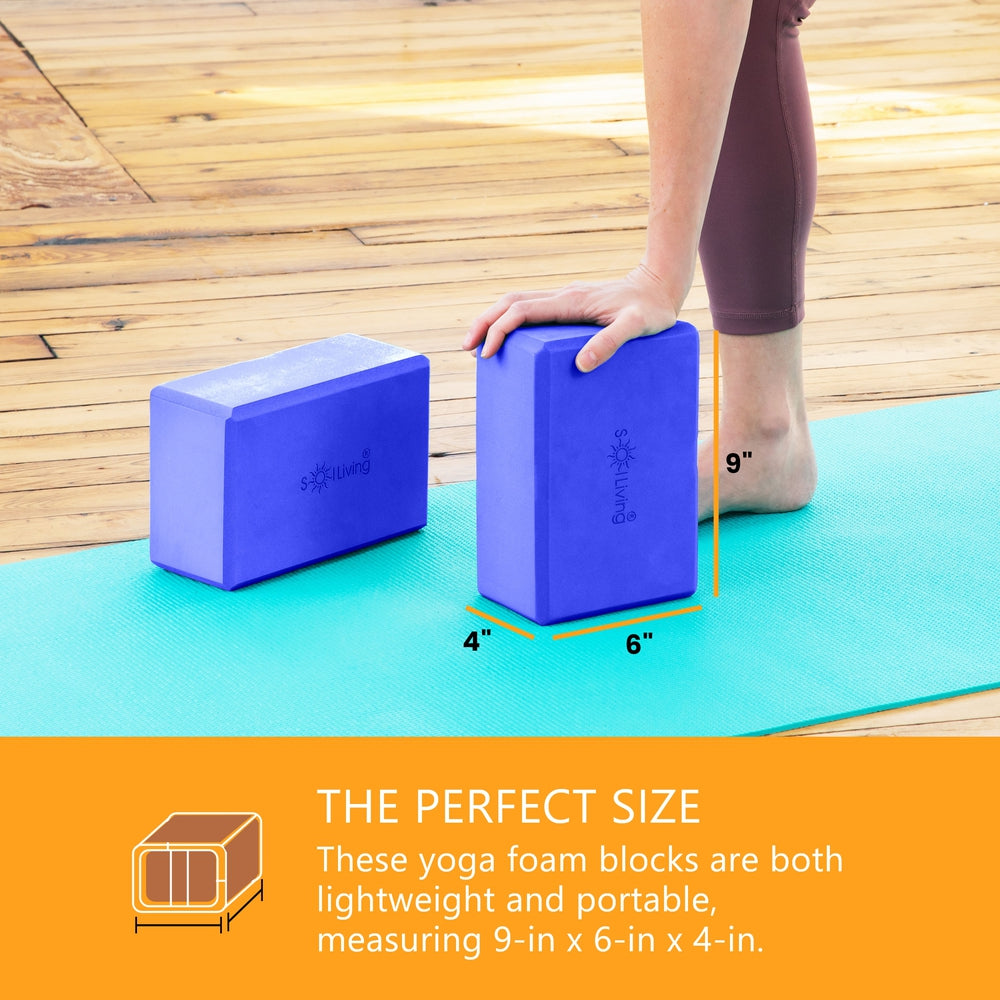 Yoga Blocks (2 Pack) — Latex-Free High-Density Foam Blocks