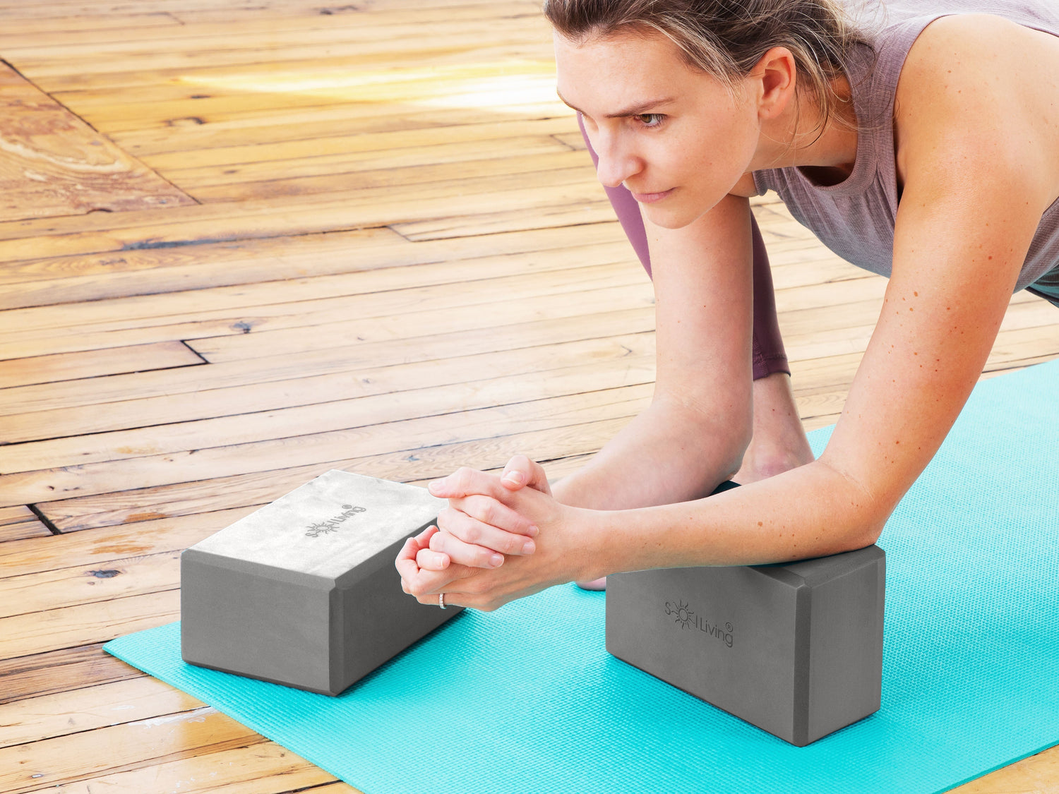Yoga Blocks (2 Pack) — Latex-Free High-Density Foam Blocks