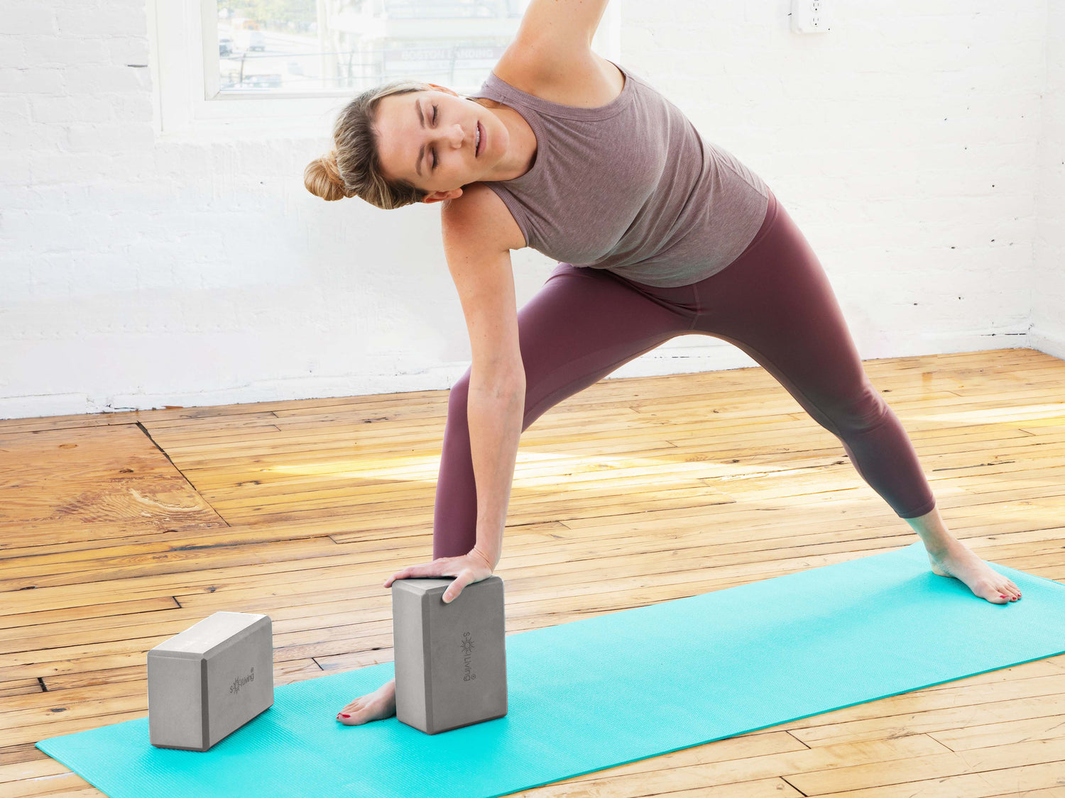 Yoga Blocks (2 Pack) — Latex-Free High-Density Foam Blocks