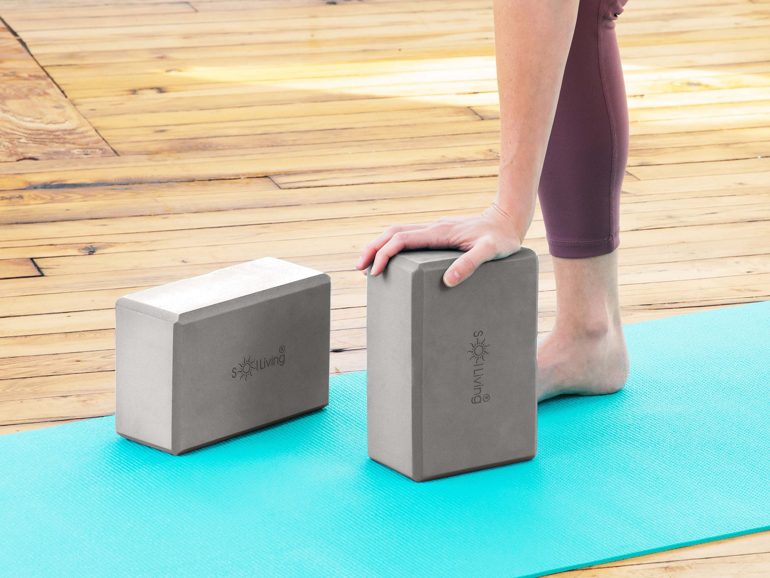 Yoga Blocks (2 Pack) — Latex-Free High-Density Foam Blocks