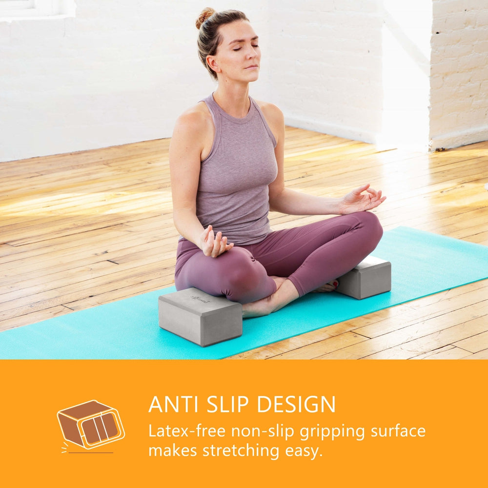 Yoga Blocks (2 Pack) — Latex-Free High-Density Foam Blocks