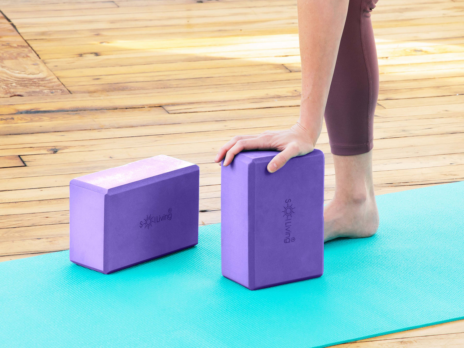 Yoga Blocks (2 Pack) — Latex-Free High-Density Foam Blocks