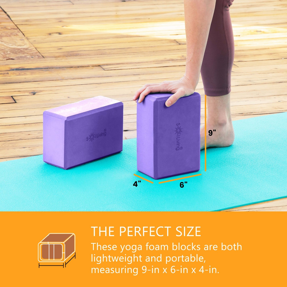Yoga Blocks (2 Pack) — Latex-Free High-Density Foam Blocks