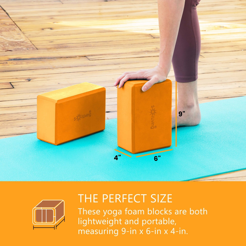 Yoga Blocks (2 Pack) — Latex-Free High-Density Foam Blocks