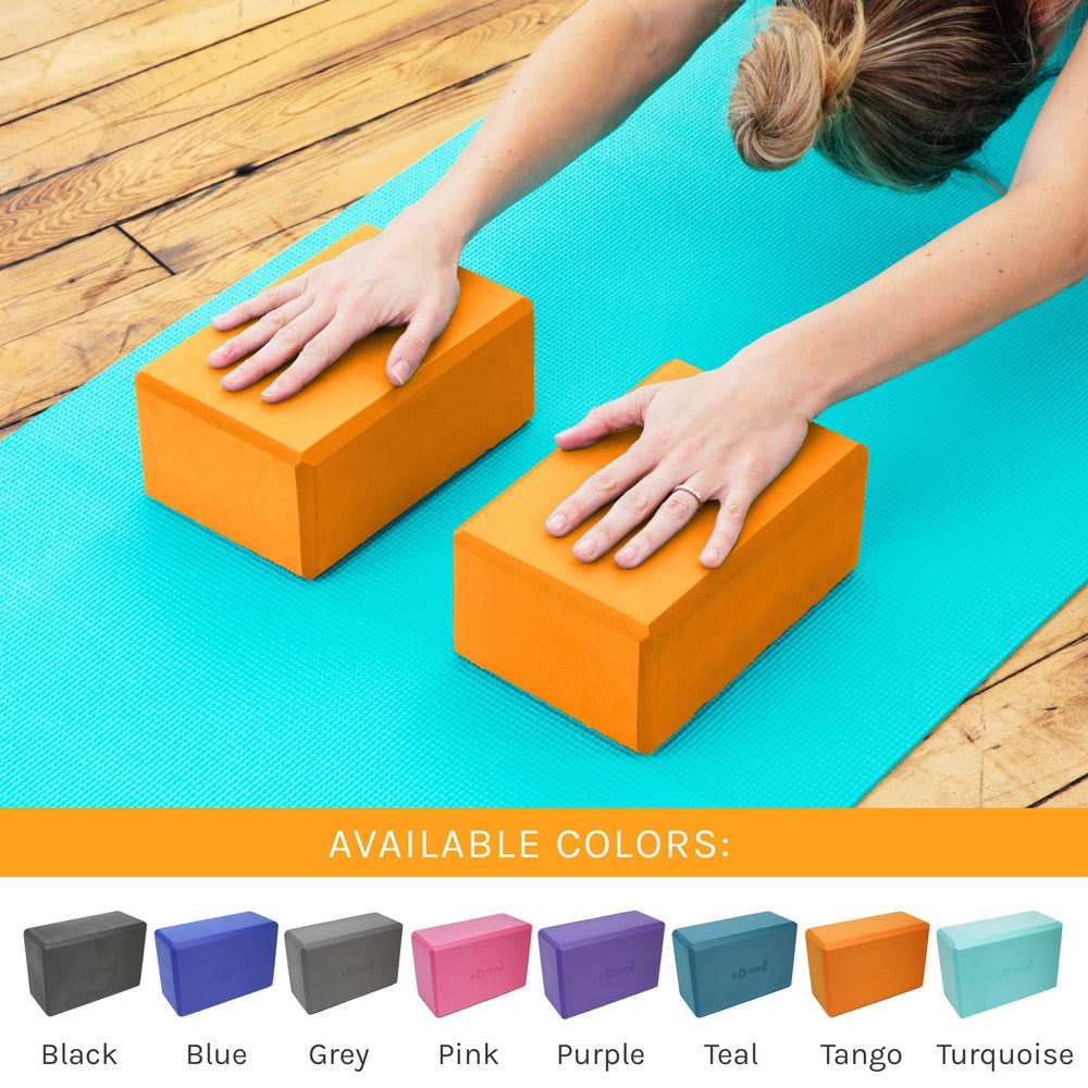 Yoga Blocks (2 Pack) — Latex-Free High-Density Foam Blocks
