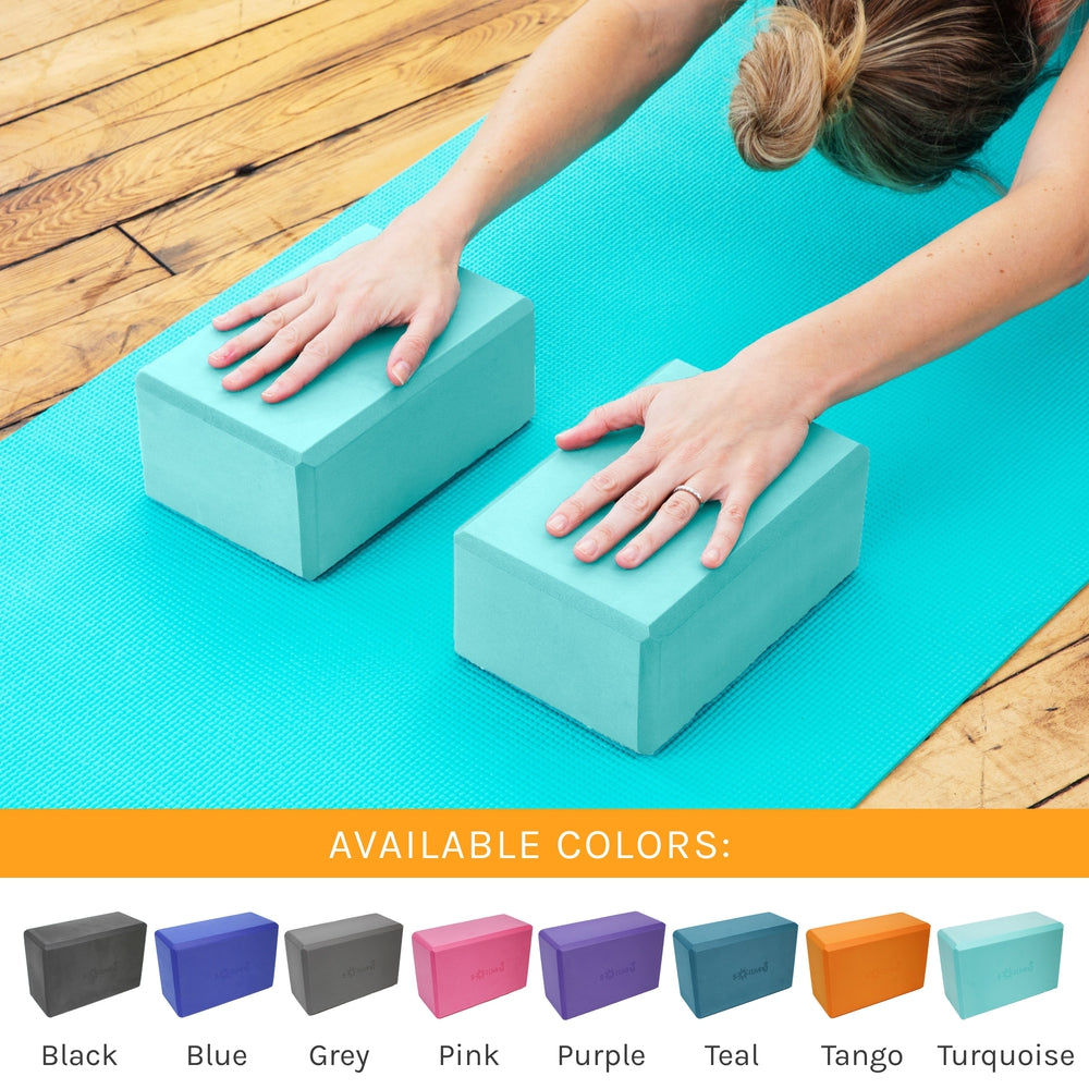 Yoga Blocks (2 Pack) — Latex-Free High-Density Foam Blocks
