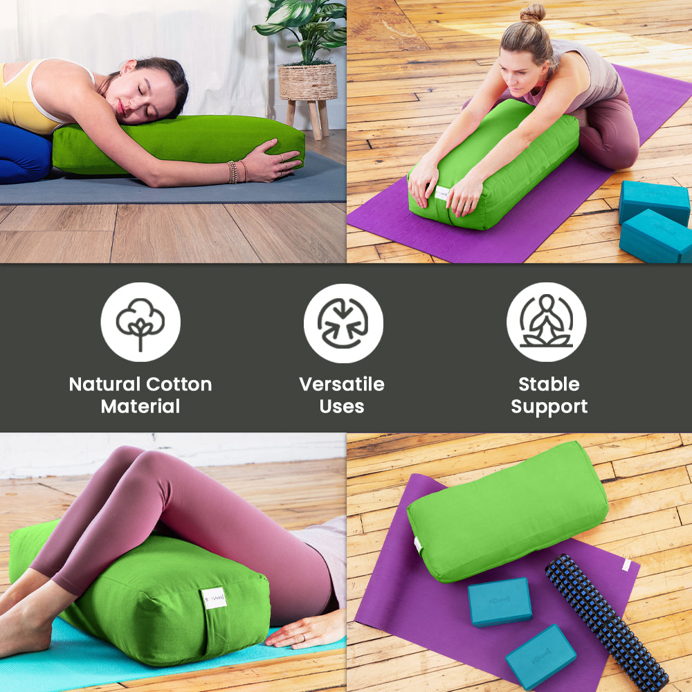 Bolster Pillow for Yoga & Meditation - Rectangular Cotton, 28