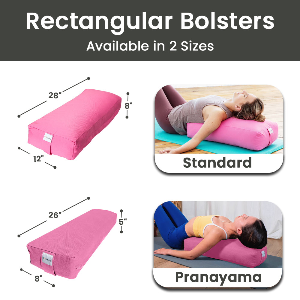 Bolster Pillow for Yoga & Meditation - Rectangular Cotton, 28