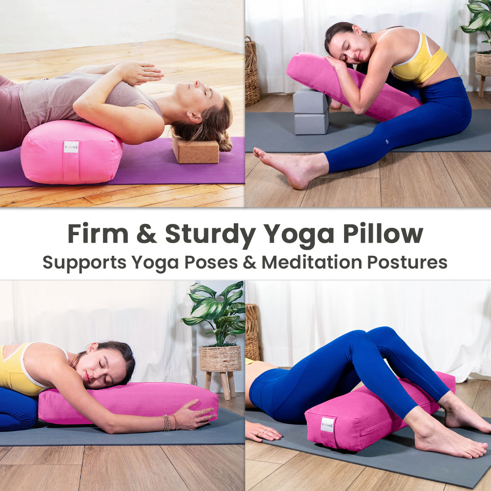Bolster Pillow for Yoga & Meditation - Rectangular Cotton, 28